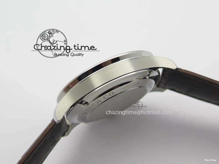 MIROTIME 0126 ModernLook Portuguese IW371445 ZF 1:1 Best Edition SS White Dial Gold Markers On Brown Leather Strap A79350 V 7269